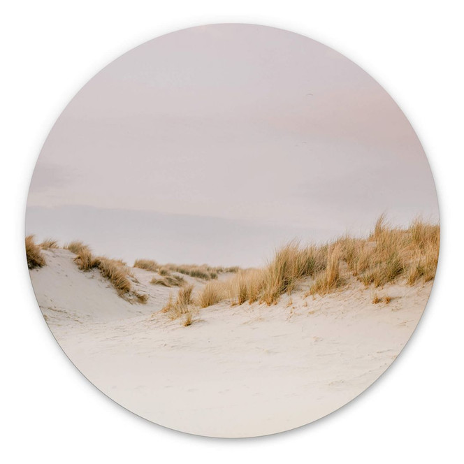 Wandbild Zwart - Dünenlandschaft in Ameland - Alu-Dibond Rund