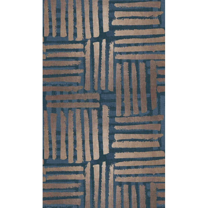Fototapete Motivtapete Grafisches Streifen Muster in Blau und Beige mit Struktur 2.7 x 1.59 m