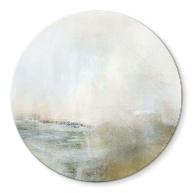 Glasbild Golden Abstrakt - Hobday - Rund