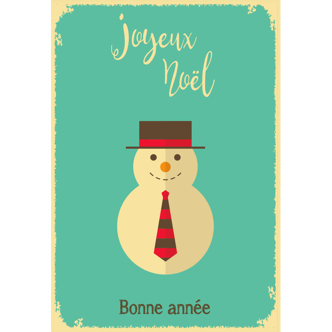 Gutschein Weihnachten - Schneemann Joyeux Noël