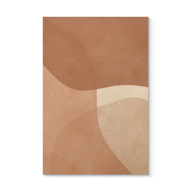 Holzbild Boho Aquarell-Formen in Brauntönen - Costa