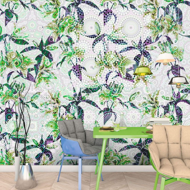 Livingwalls Fototapete Walls by Patel mosaic lilies 3 - Bild 1