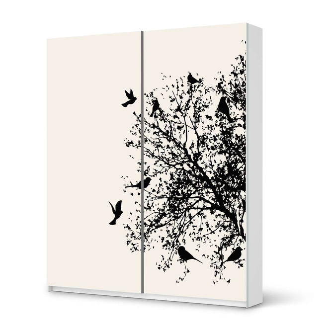 Möbelfolie IKEA Pax Schrank 236cm Höhe - Schiebetür - Tree and Birds 2- Bild 1