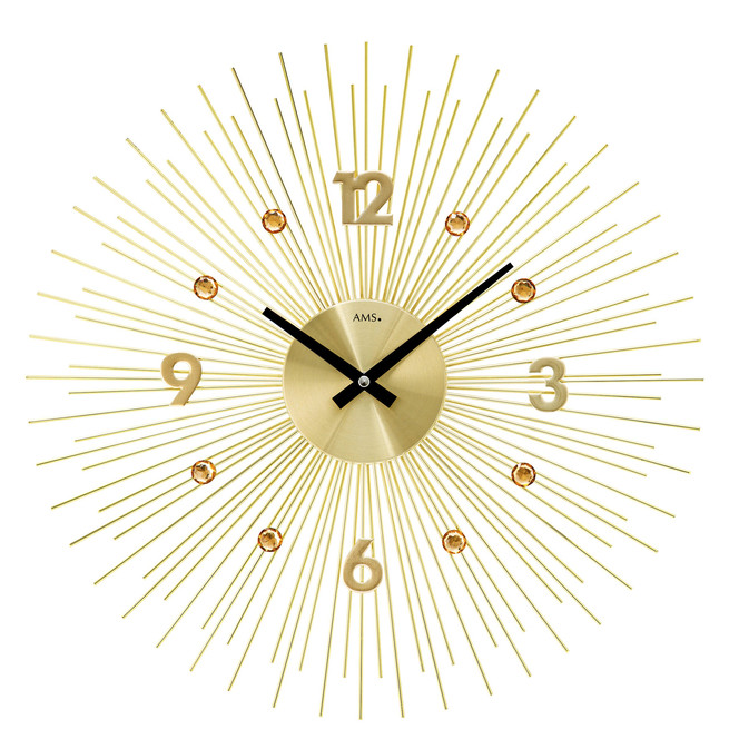 Wanduhr Metallgehäuse, Strahlen gold