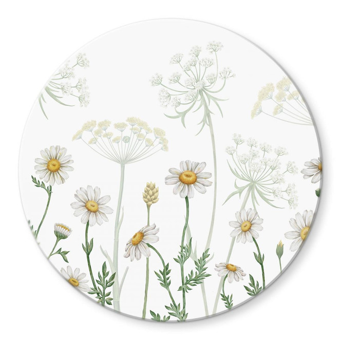 Glasbild Sir Edward - Blumiger Frühlingsspaziergang - Rund