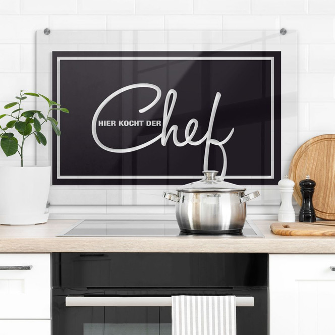 Spritzschutz Hier kocht der Chef