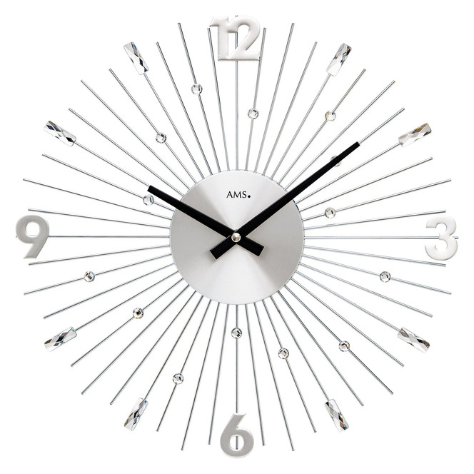Wanduhr Metallstäbe silber