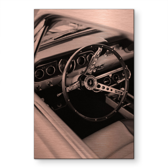 Alu-Dibond gebürstet mit Kupfereffekt - Oldtimer Cockpit - Young