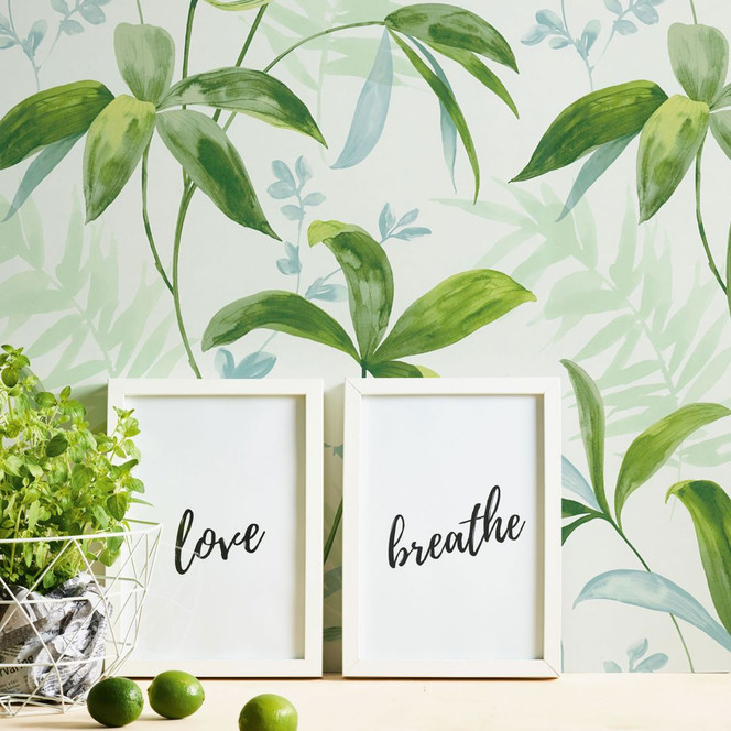 Architects Paper Vliestapete Jungle Chic Dschungeltapete Palmentapete grün, weiss