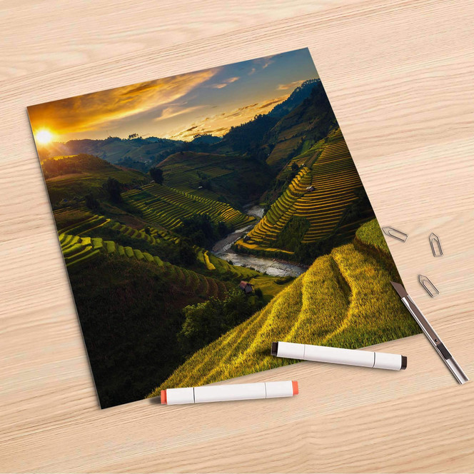 Folienbogen (30x30cm) - Reisterrassen- Bild 1