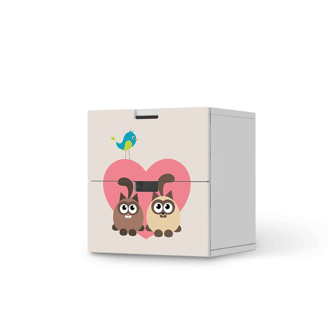 Klebefolie IKEA Stuva / Malad Kommode - 2 Schubladen - Cats Heart- Bild 1