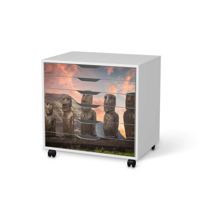 Möbelfolie IKEA Alex Rollcontainer 6 Schubladen - Easter Island- Bild 1