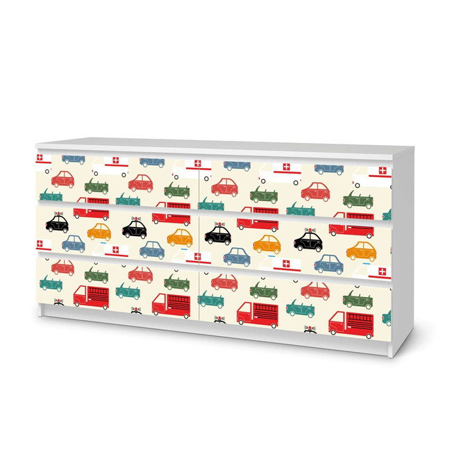 Möbelfolie IKEA Malm Kommode 6 Schubladen (breit) - Cars- Bild 1