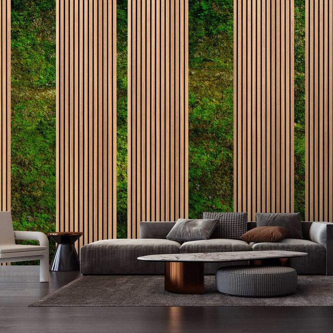 Fototapete Moos-Holzoptik Grün & Braun - Vliestapete Natur-Design