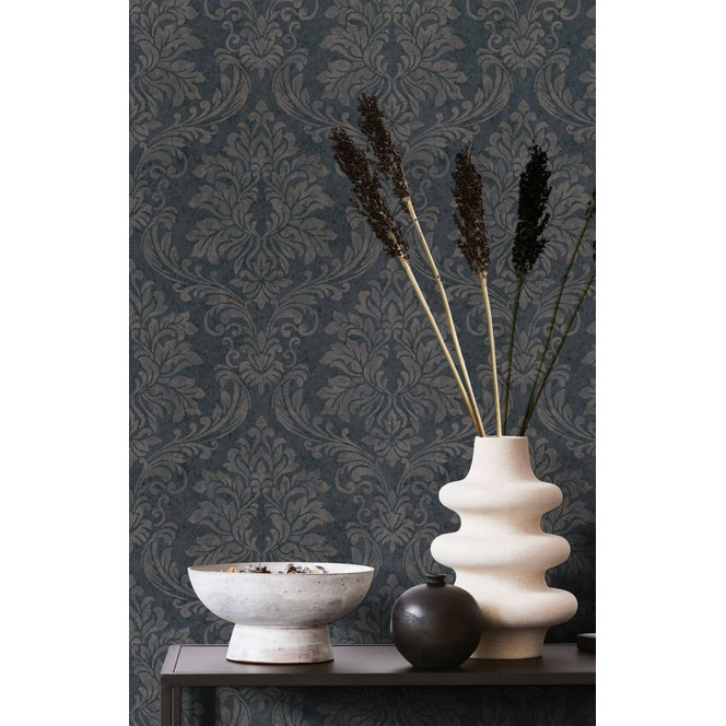 Vliestapete Schwarz Braun Ornamental für Wohnzimmer Schlafzimmer Büro marburg Tapete