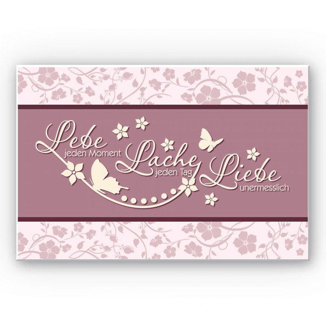 Wandbild Lebe jeden Moment... Flieder