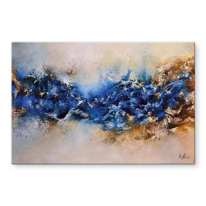 Acrylglasbild Blau-goldene Interaktion - Fedrau