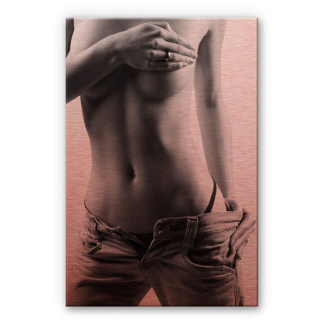 Alu-Dibond-Kupfereffekt - Weibliche Verführung