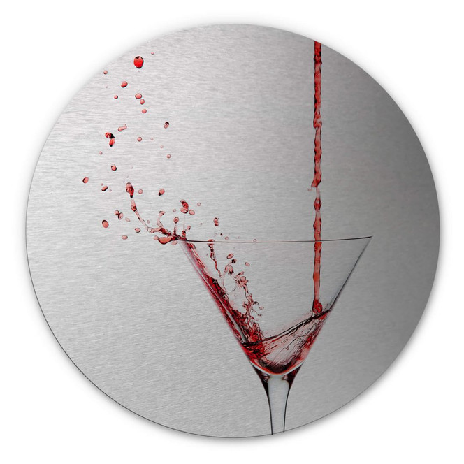 Alu-Dibond-Silbereffekt Pabst - Cocktail - Rund