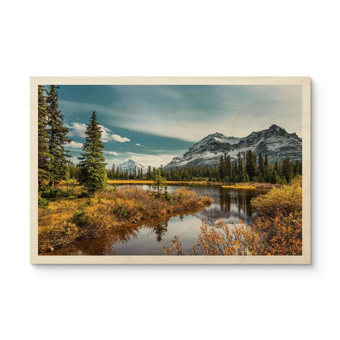 Holzbild Berg-Idylle am zauberhaften Kiefernwald