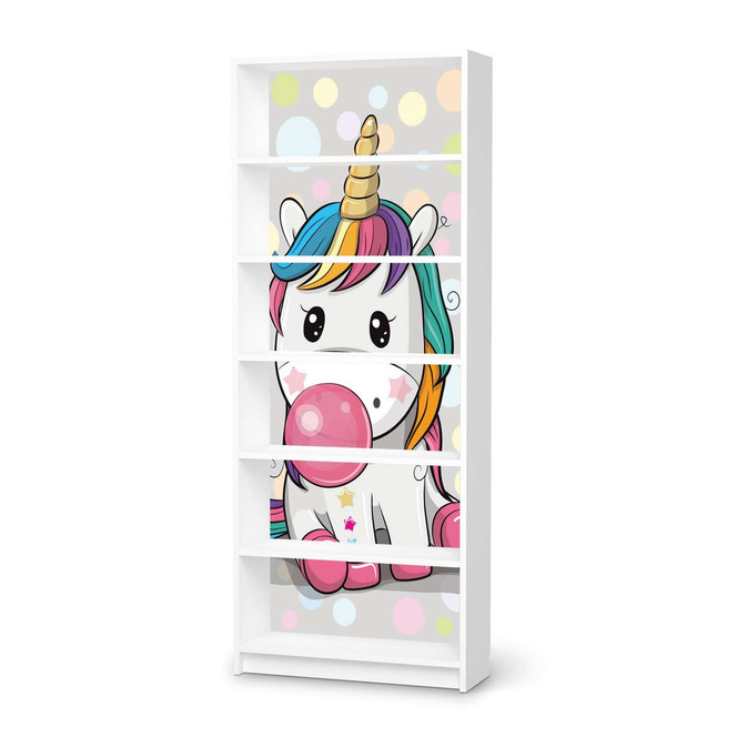 Klebefolie IKEA Billy Regal 6 Fächer - Rainbow das Einhorn- Bild 1
