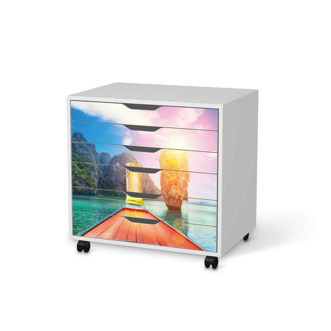 Möbelfolie IKEA Alex Rollcontainer 6 Schubladen - Blue Water Lagoon- Bild 1