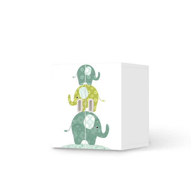 Möbelfolie IKEA Stuva / Fritids Schrank - 2 kleine Türen - Elephants- Bild 1