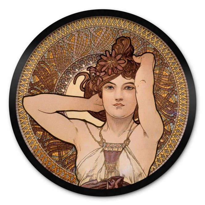 Poster Mucha - Edelsteine: Amethyst - Rund