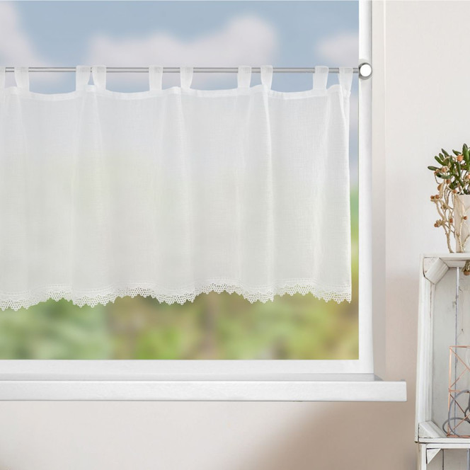 Schlaufenpanneaux weiss - Panneaux uni - Scheibengardine