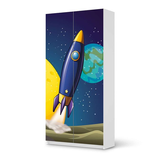 Klebefolie IKEA Pax Schrank 201cm Höhe - 2 Türen - Space Rocket- Bild 1