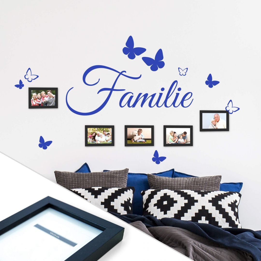 Wandtattoo Familie inkl. 5 Bilderrahmen