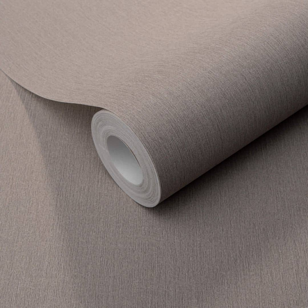 Vliestapete Unitapete mit feiner Längstruktur  in taupe