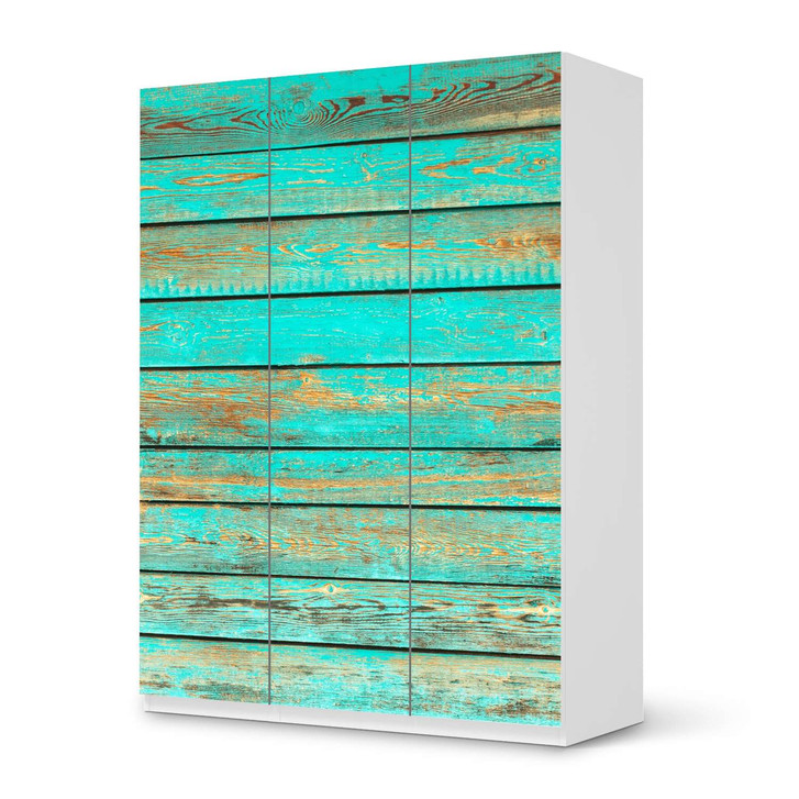 Folie IKEA Pax Schrank 201cm Höhe - 3 Türen - Wooden Aqua - CR105830