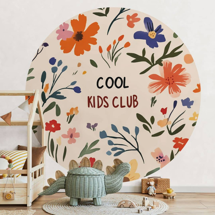 Fototapete Kindertapete - Cool Kids Club Bunte Blumen - Treechild - Rund - Selbstklebend/Vlies - WA494845