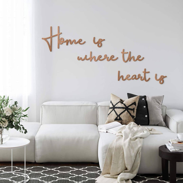 Holzbuchstaben Mahagoni - Holzbuchstaben Home is where the heart is (6-teilig) - WA309753