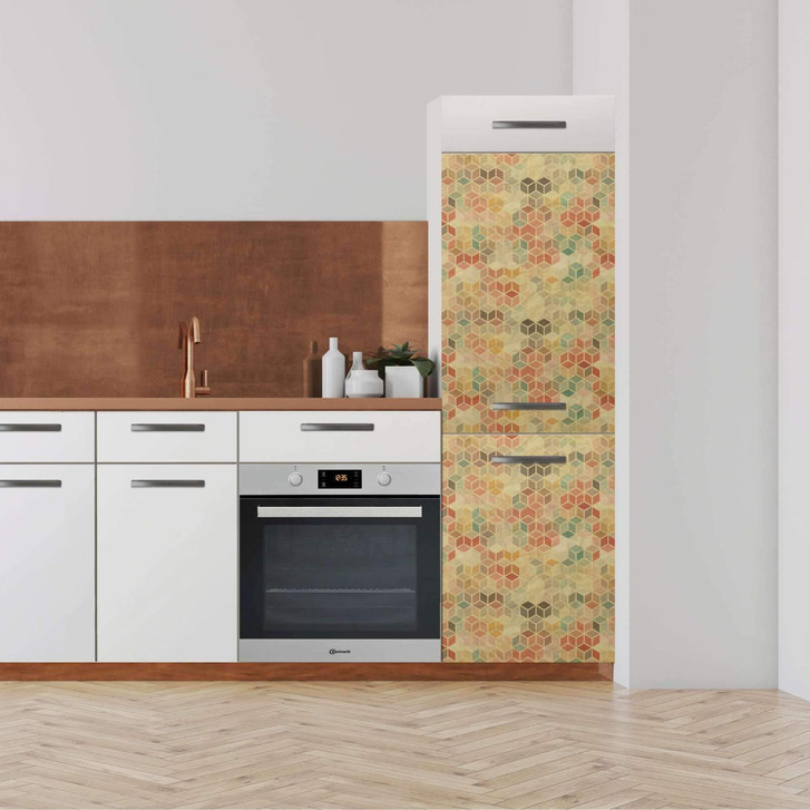 Klebefolie - Hochschrank (60x180cm) - 3D Retro Pattern - CR110681