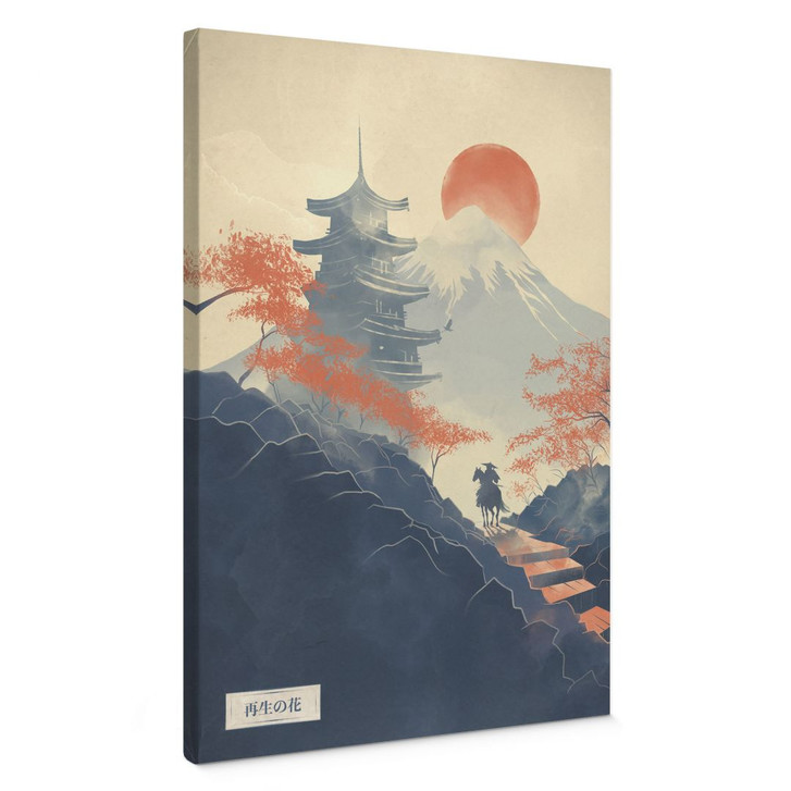 Leinwandbild Sonnenaufgang über der Pagode | Japanische Landschaft - Roze - WA435711