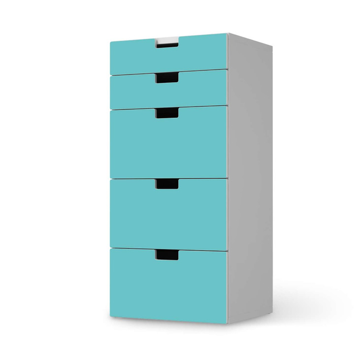 Möbel Klebefolie IKEA Stuva / Malad Kommode - 5 Schubladen - Türkisgrün Light - CR114162