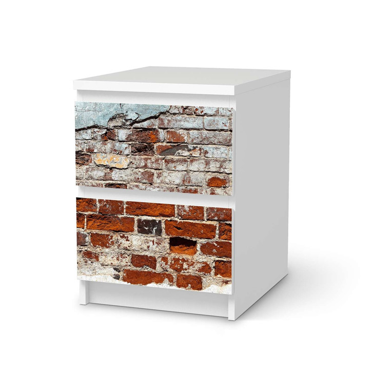 Möbelfolie IKEA Malm Kommode 2 Schubladen - Backstein - CR116096