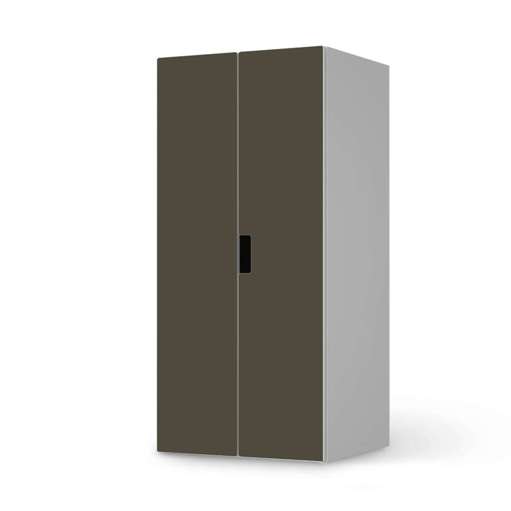 Möbelfolie IKEA Stuva / Malad Schrank - 2 grosse Türen - Braungrau Dark - CR117928
