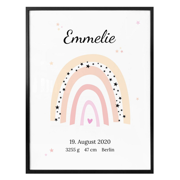 Personalisiertes Poster Regenbogen - rosa - WA336573