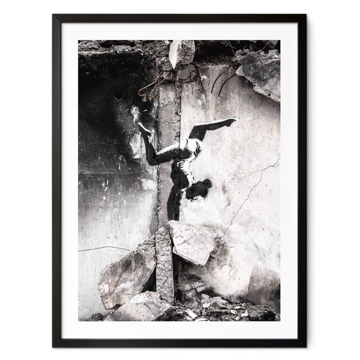 Poster Banksy in der Ukraine - Handstand in Trümmern - WA378978