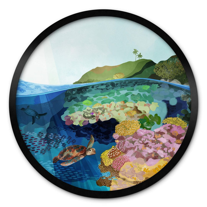 Poster Goed Blauw - Unterwasser - Rund - WA337407