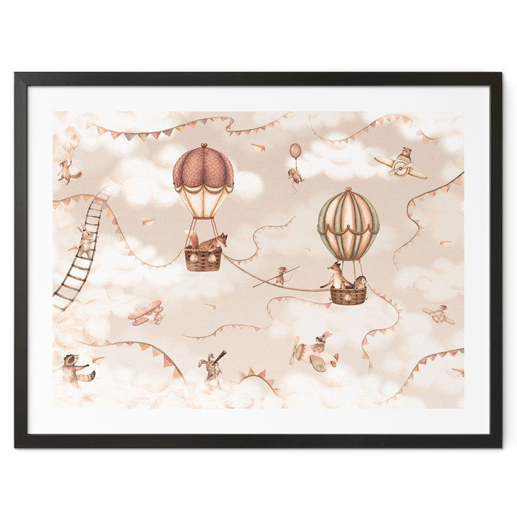 Poster Tierisches Abenteuer mit Heissluftballon - Oliver Robins - WA512720