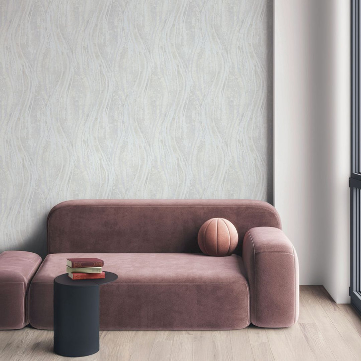Vliestapete Beton, Wellen Grafisch Modern in Weiss - WA483054