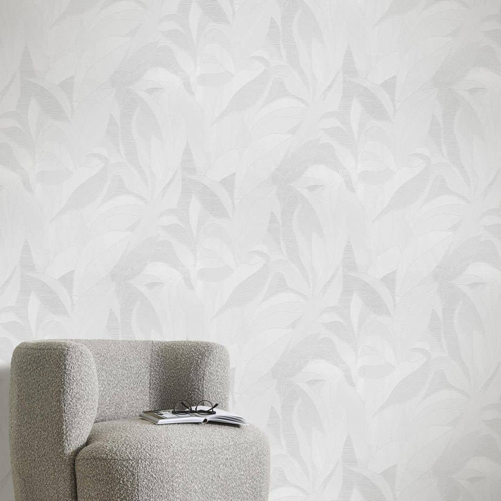 Vliestapete, Blättermotivtapete Cameo weiss - WA493057