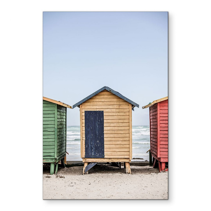 Wandbild Küstencharme - Bunte Hütten am Meer - Shot by Clint - Alu-Dibond - WA458365
