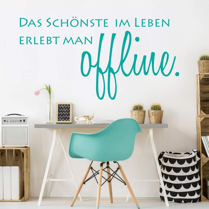 Wandtattoo - Das Schönste im Leben erlebt man offline - WA204471