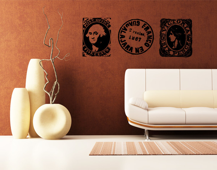 Wandtattoo Antike Briefmarken II - TD16473
