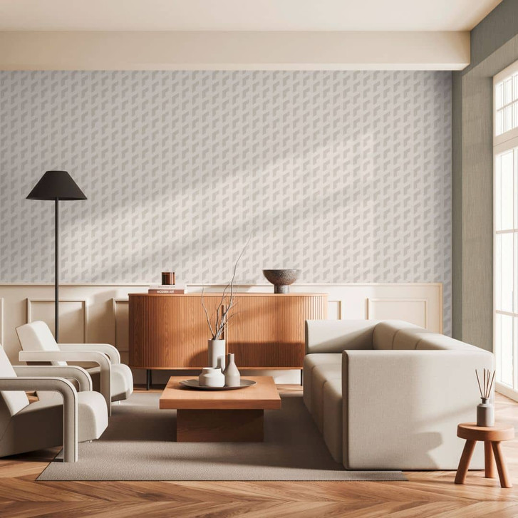 3D-Tapete Würfelmuster Hellgrau Weiss – Geometrische Vliestapete modern - WA465455